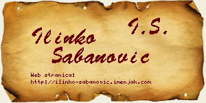 Ilinko Šabanović vizit kartica